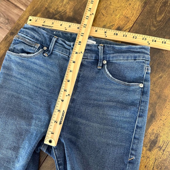 Good American jeans size 4/27 good legs chew hem skinny mid rise medium wash - Picture 7 of 9